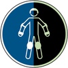Rollsport-Schutzausrüstung tragen – ISO 7010, M049, Langnachleuchtender Polyester, Klasse B, 100mm, Rollsport Schutzausrüstung tragen